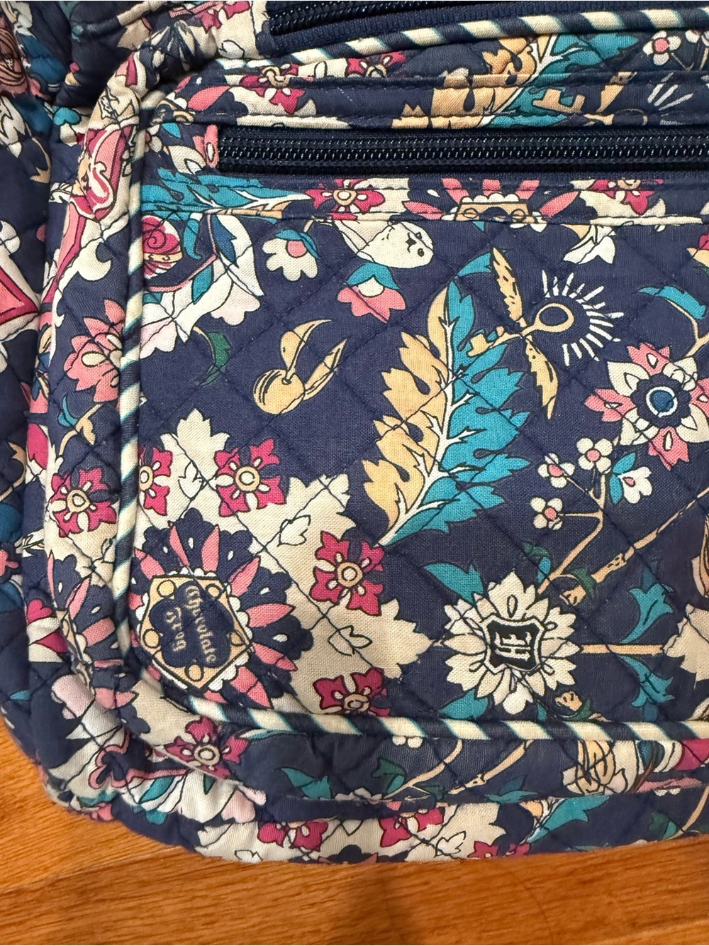 Vera Bradley Navy Floral Quilted Crossbody Sling Bag - Picture 4 of 15